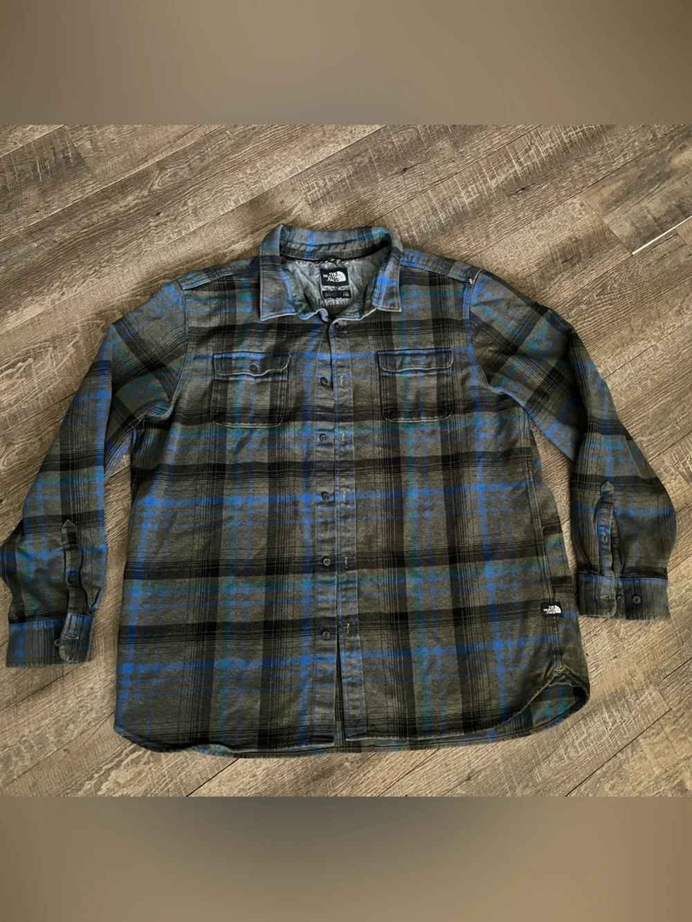 The North Face Men's Plaid Shirt Jacket in Blue and Black